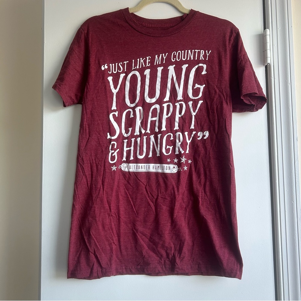 Hamilton Musical Lyric Graphic Tee Short Sleeve Red Size L